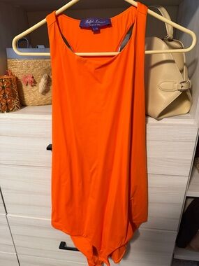 Ralph Lauren Purple Label Orange Sleeveless Bodysuit